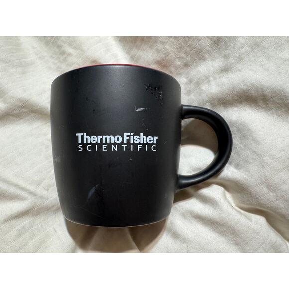 ThemoFisher Scientific Black Thermo Fisher Promo Mug RARE